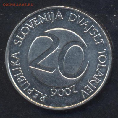 Словения 20 толларов 2006 г.До 2.07.14 г. 22-00 МСК . - Словения 20 т.