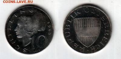 АВСТРИЯ, 10 шиллингов (1965) Ag, PROOF, до 5.07 @ 22:00 - banknote_1515-1-0