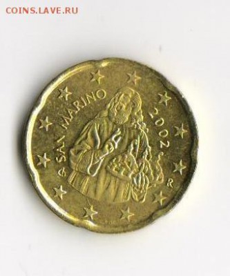 Сан-Марино 20 евроцентов 2002 года до 4.07.14 - 202
