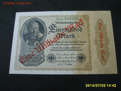 ГЕРМАНИЯ,1000 марок 1922г(надпечатка 1 миллиард)!до5.07.2014 - S6000538.JPG