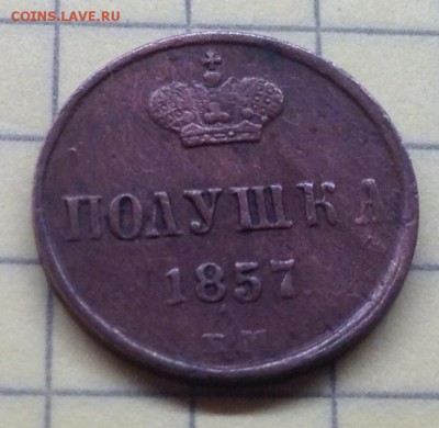 Полушка 1857 ЕМ Александр II на оценку. - image