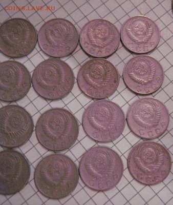 10 коп 1953  20 ш,  15 коп 1946 г  10 шт  до 7.7 в 22-15 мс - 8.01.13 год советы 060.JPG
