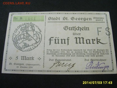 St.GEORGEN,5 марок 1918г(хорошая)!!до 6.07.2014 - S6000636.JPG