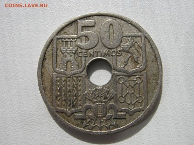Испания 50 сентимо 1949 (51) стрелы вниз на оценку - IMG_0664