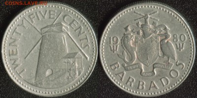Барбадос 25 центов 1980 до 22:00мск 10.07.14 - Барбадос 25 центов 1980