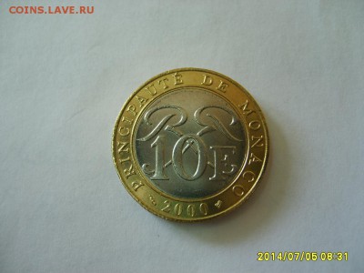 МОНАКО,10 франков 2000г(отл.,биметалл,DEO JUVANTE)!до 7.07 - S6000703.JPG