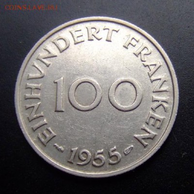 СААР 100 франков (1955) до 07.07 (22.00) - Саарланд (Саар) 100 франков (1955) Р