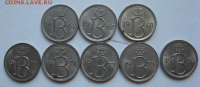 8 монет Бельгии по 25 с.(1964 -1974 гг.) до 12.07.14 - 1