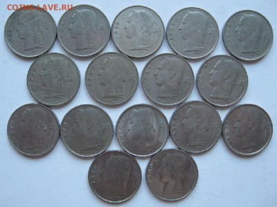 16 монет Бельгии 1 франк(1951-1988 гг.) до 22.00 12.07.14 - 5