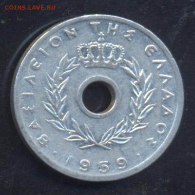Греция 10 лепта 1959 г. До 8.07.14 г. 22-00 МСК . - Греция 10 л.1