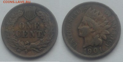 США 6 монет по 1 центу 1901, 11, 43, 51, 58, 60 до 10.07 - сша 1 ц 01