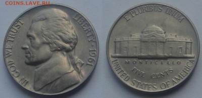 США 5 центов 1895 и 1961 до 10.07 - сша 5 ц 61