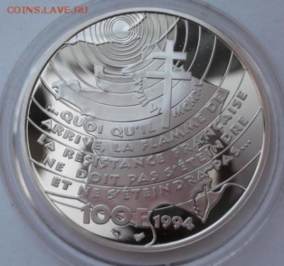 100 франков 1994 пруф Де Голь до 11 июля 23-00 мск - dscf1429