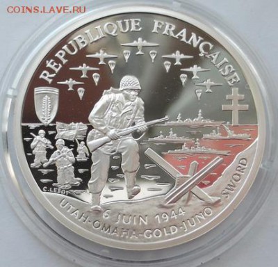 100 фр 1994 Франция пруф Высадка Союзников 11июля 23-00 мск - dscf1428