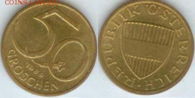 Австрия 50 грошей 1989 г., до 21.00 мск 15.07.2014 - Австрия-50 грош 1989