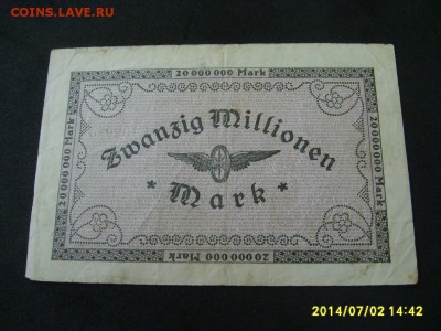 КЁЛЬН,20 миллионов марок 1923г(хорошая)!до 10.07.2014 - S6000537.JPG