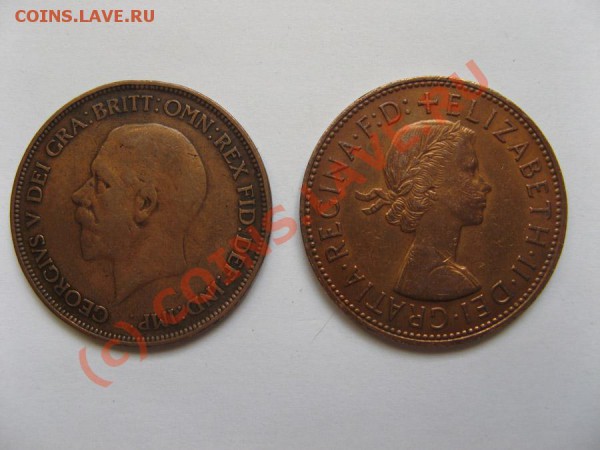 Англия 2х1 пенни 1928, 1967 до 31.03, 22.00 - 04