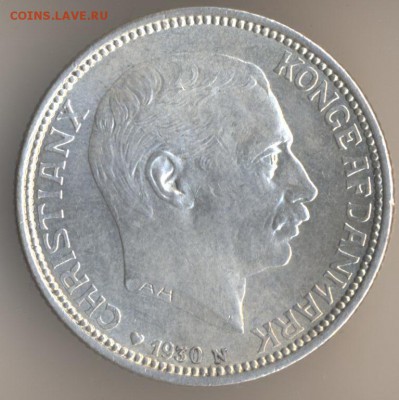 ДАНИЯ 2 х 2 кроны 1930, 1945. Серебро. Оценка. - 94