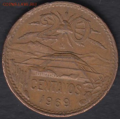 Мексика 20 центаво 1969 до 17.07.2014 22-00 - Мексика 20 центаво 1969 а