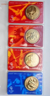 Олимпиада Сидней 2000 Шайба 5$ UNC 4 шт. разные 18.07 - DSCN1900