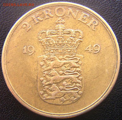 Дания_2 кроны 1949. Нечастая монета; до 17.07_22.04мск - 7995