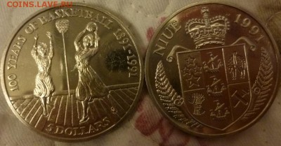 Иностранные Биметалл, Спорт, 25 р, Наборы МНОГО МНОГО!!! - НИУЭ 5 долларов Баскетбол 1991.JPG