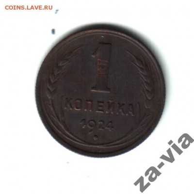 Две 1-копеечные монеты 1924 года. - 4437064430