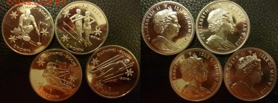 Иностранные Биметалл, Спорт, 25 р, Наборы МНОГО МНОГО!!! - Остров Мэн 1 крона Олимпиада Сочи 2014