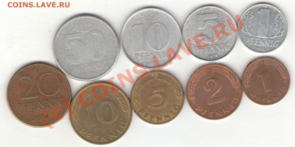 Германия 9 монет (не евро) до 01.04.2010 в 23.00 мск - germany