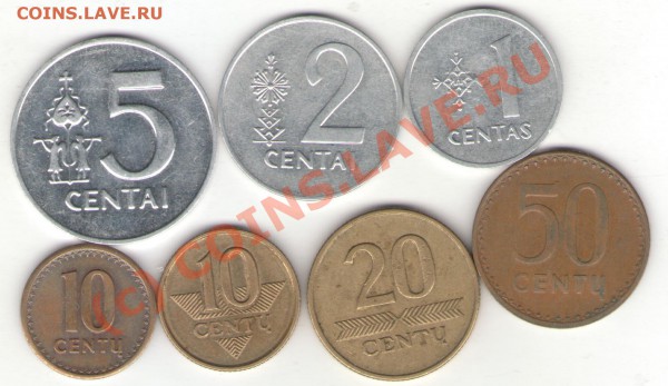 Литва 7 монет до 01.04.2010 в 23.00 мск - lithuania