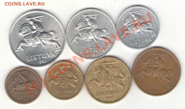 Литва 7 монет до 01.04.2010 в 23.00 мск - lithuania 001