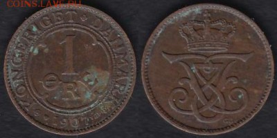 Дания 1 эре 1907 до 22.07.2014 22-00 - Дания 1 эре 1907