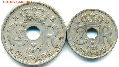 Дания_10 эре 1926 + 25 эре 1940; до 20.07_22.02мск - 8239