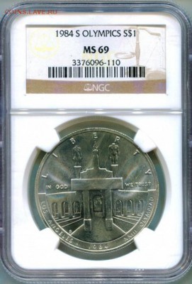 США 1 доллар, олимпиада в Лос-Анжелесе, сертифицировано NGC - good-3363-2
