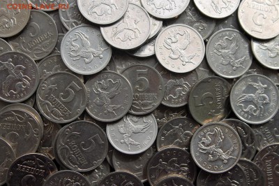 5 копеек 2007 м (100 монет) + 2007 сп (100 монет) - 5 коп 2007 м - 100 монет