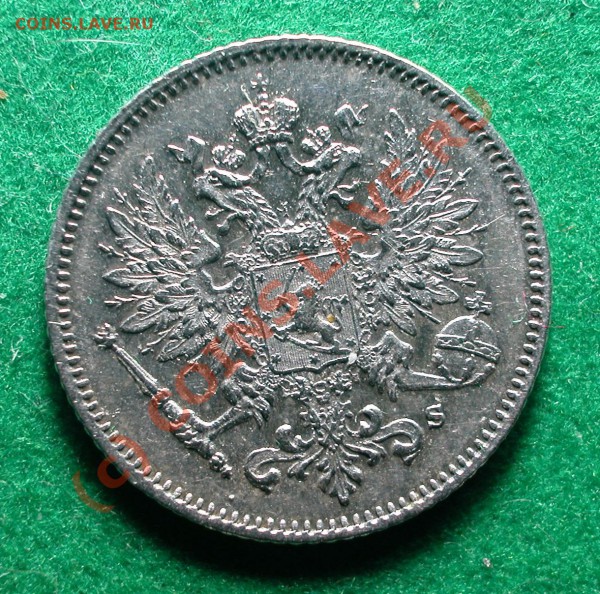 25 пенни Рус.Финляндия 1913 г.    до  03.04.10   21-30 МСК - 25 пенни 1813 г аверс