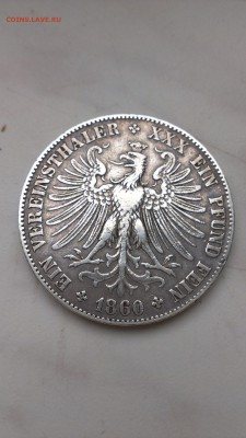 Франкфурт 1 талер 1860 года до 25.07.2014 - 2