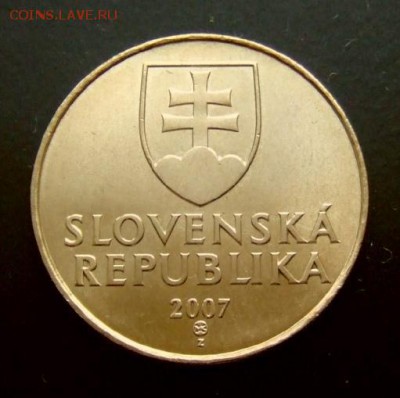 с 1 руб. СЛОВАКИЯ 1 крона (2007) до 25.07 (22.00) - Словакия 1 крона (2007) «Мадонна» А
