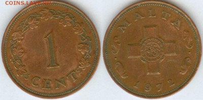 Мальта 1 цент 1972 до 21.00 мск 29.07.2014 - Мальта 1 цент 1972