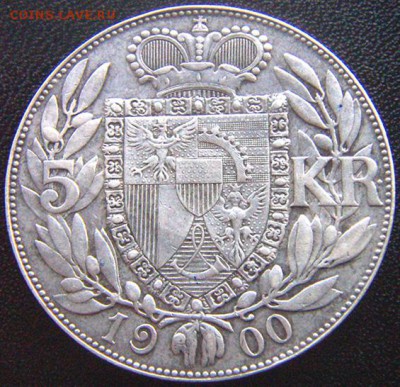 Лихтенштейн_5 крон 1900. Редкое серебро; до 23.07_22.30 - 8243