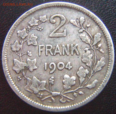 Бельгия_2 франка 1904. Серебро; до 23.07_22.54мск - 7854