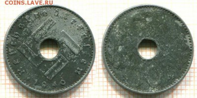 ФАШИСТСКАЯ ГЕРМАНИЯ, Редчайшие 10 и 5 пфеннигов, оценка - Германия Третий Рейх 10 рейхспфеннигов 1940A (скан при продаже)