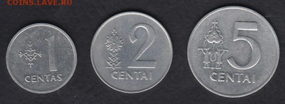 Литва 1, 2, 5 центов 1991 до 26.07.2014 22-00 - Литва 1, 2, 5 центов а