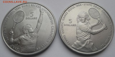 2х5 $ НИУЭ 1987 Штеффи Граф Борис Беккер до 28.07 - Ниуэ набор