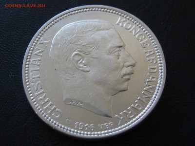 ДАНИЯ 2 кроны 1916. Серебро. Оценка. - 101.JPG
