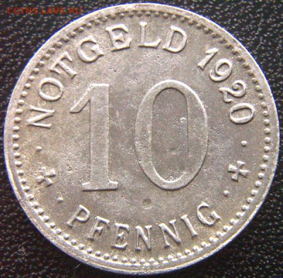 Германия. Липпштадт_10 пфеннигов 1920; до 26.07_22.42мск - 8307