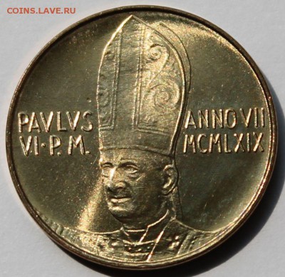 Ватикан. 20 лир 1969. Тираж - 100 000. - 3