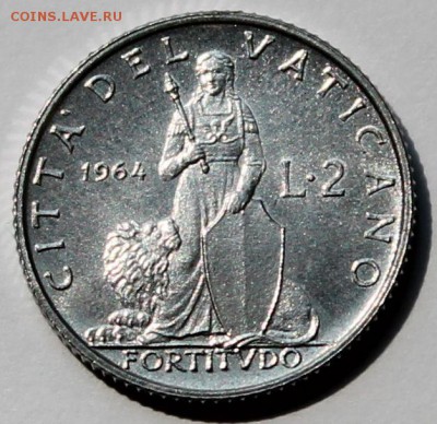 Ватикан. 2 лиры 1964. Тираж - 60 000. - 1