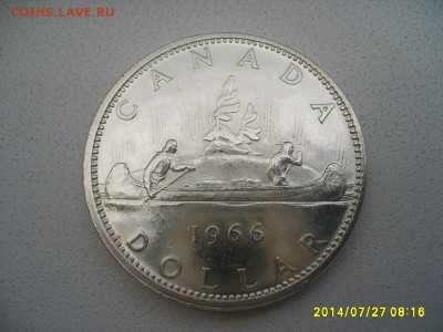 КАНАДА,1 доллар 1966г(КАНОЭ,вес 23,33г)!до29.07 - S6001153.JPG