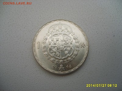 ШВЕЦИЯ,1 крона 1948г(вес 6,98 г,Unc )!до 29.07.2014 - S6001135.JPG